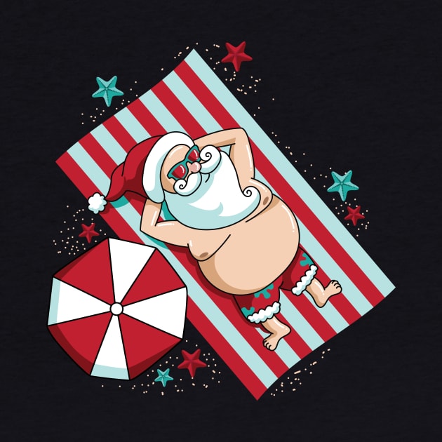 Funny Christmas In July Santa Summer Beaches by ghsp